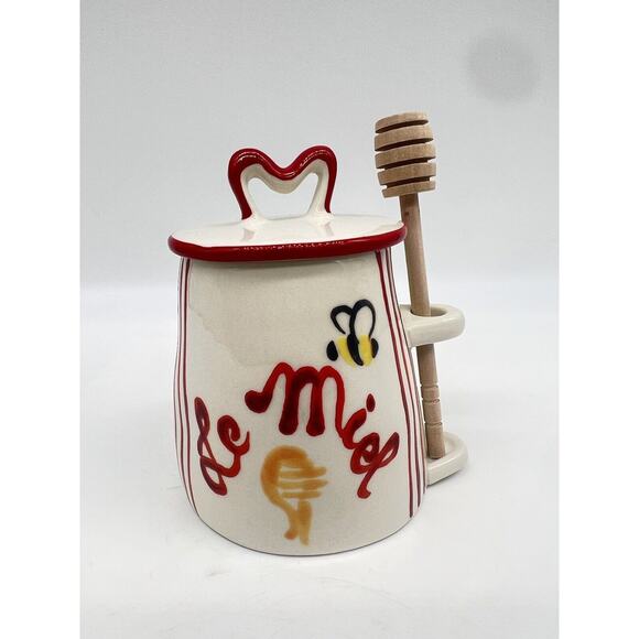 Anthropologie Harlie Brown Studio Belle Journée Stoneware Honey Jar - Picture 2 of 5